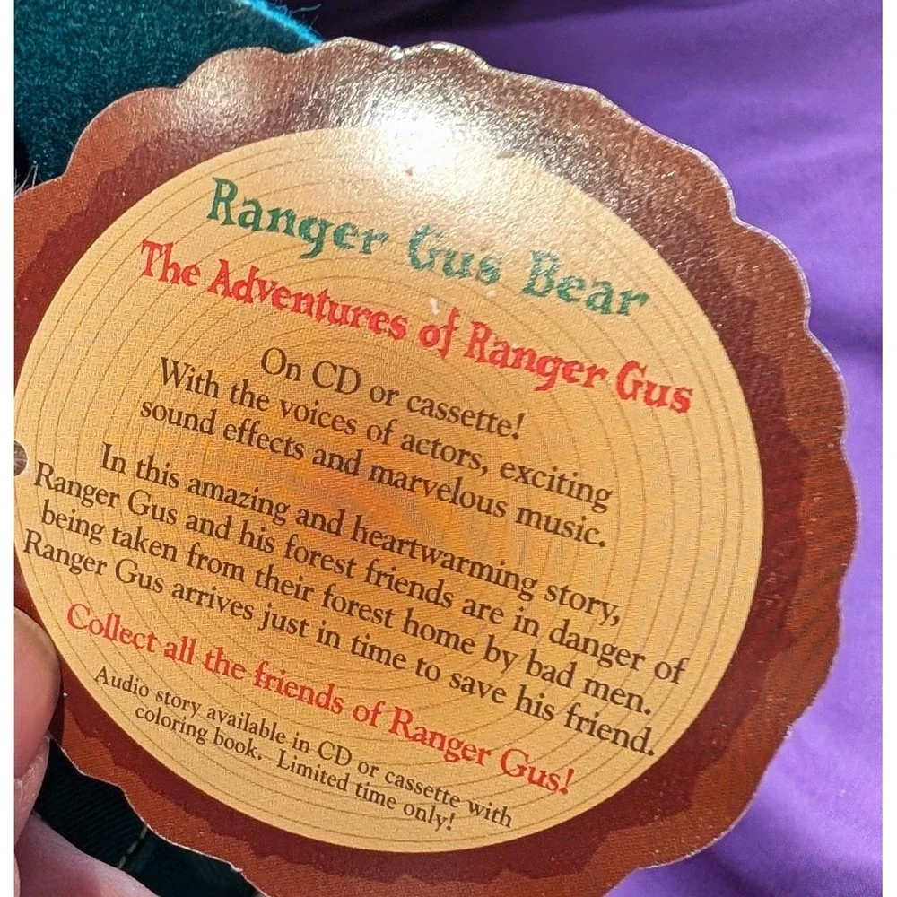 Talking Brass Button Bears Ranger Gus Forest Friends Jointed Teddy Bear 12